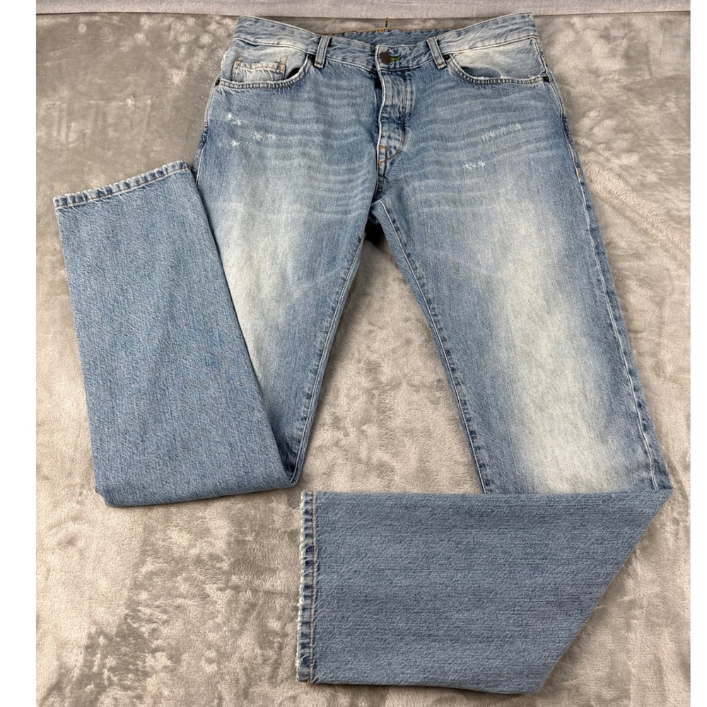 Mauro Grifoni Jeans Mens 36 Light Blue Distressed EUC